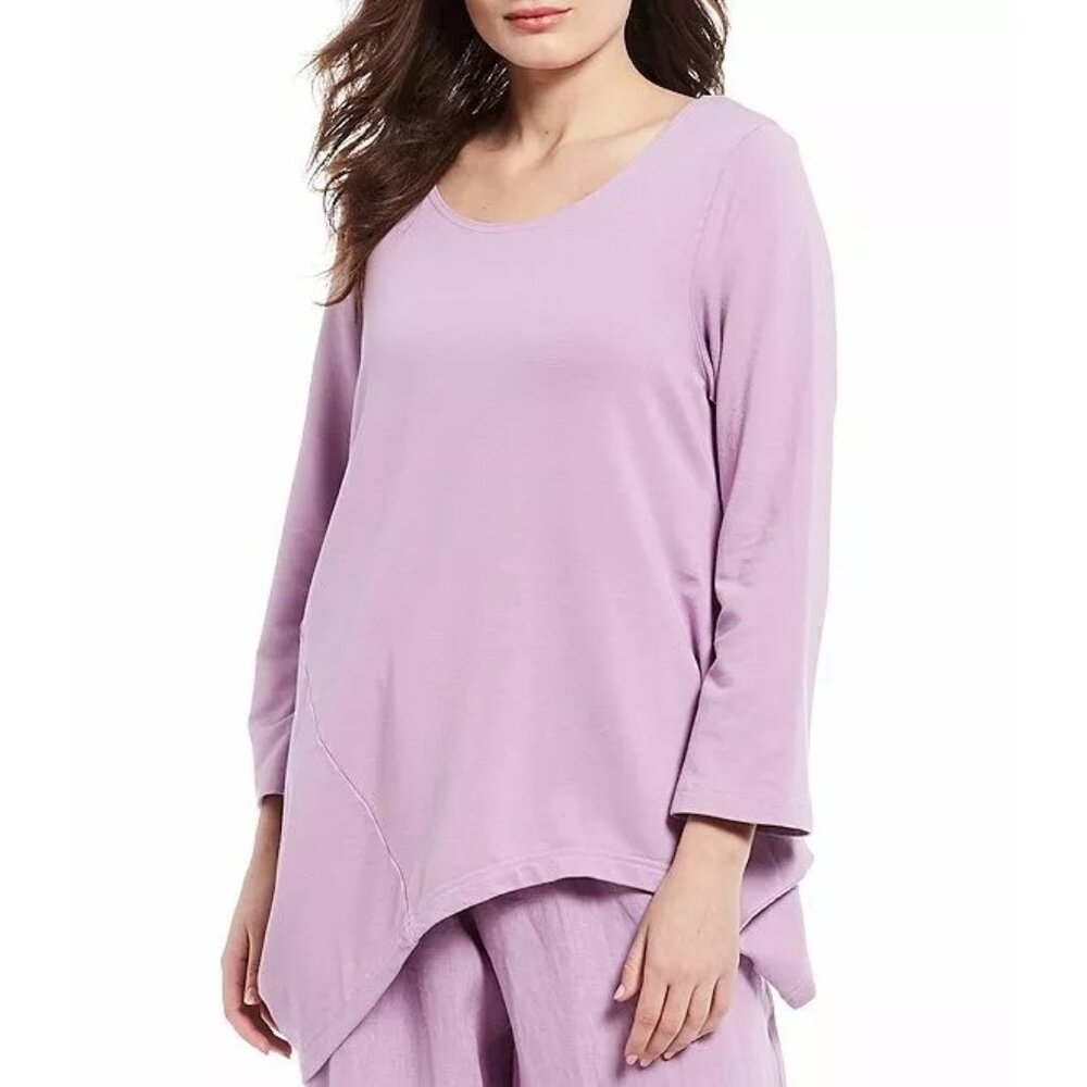 NWT $148 Bryn Walker Rosemallow Deca Asymmetrical Bamboo Cotton Tunic 3X